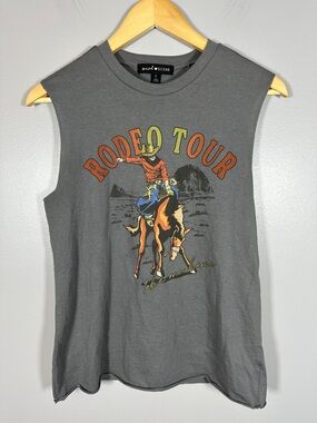 Social Scene Rodeo Tour Graphic Tee With Bling Fringe Cutout Back Detail Small